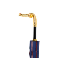 Sale Il Marchesato Blue & Bordeaux Striped Gold Snake Umbrella