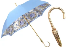 Best Il Marchesato Blue Royalty: Light Blue Umbrella with Elegant Gold Handle