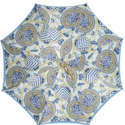 Best Il Marchesato Blue Royalty: Light Blue Umbrella with Elegant Gold Handle