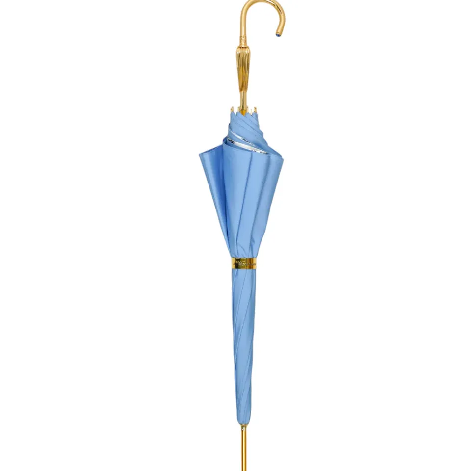 Best Il Marchesato Blue Royalty: Light Blue Umbrella with Elegant Gold Handle