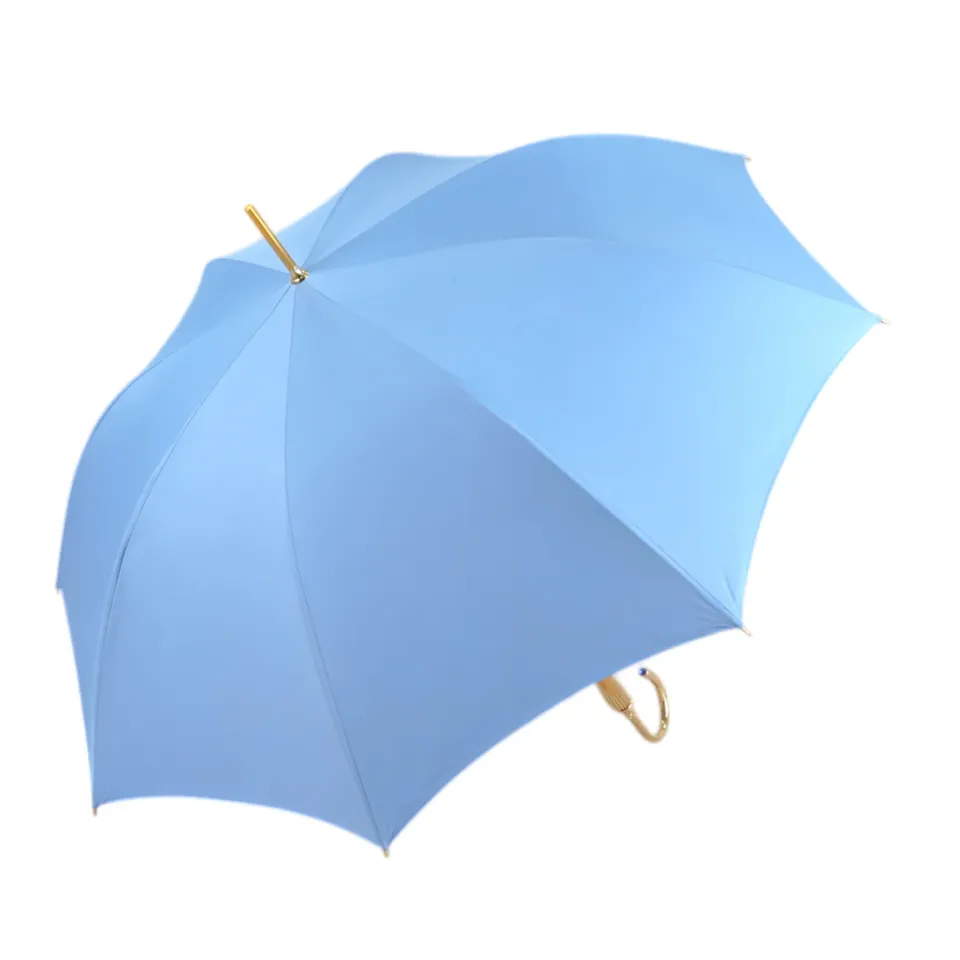 Best Il Marchesato Blue Royalty: Light Blue Umbrella with Elegant Gold Handle