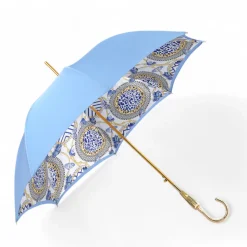 Best Il Marchesato Blue Royalty: Light Blue Umbrella with Elegant Gold Handle