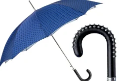 Discount Il Marchesato Blue Umbrella with Textured Scales and Rock-Style Studded Handle