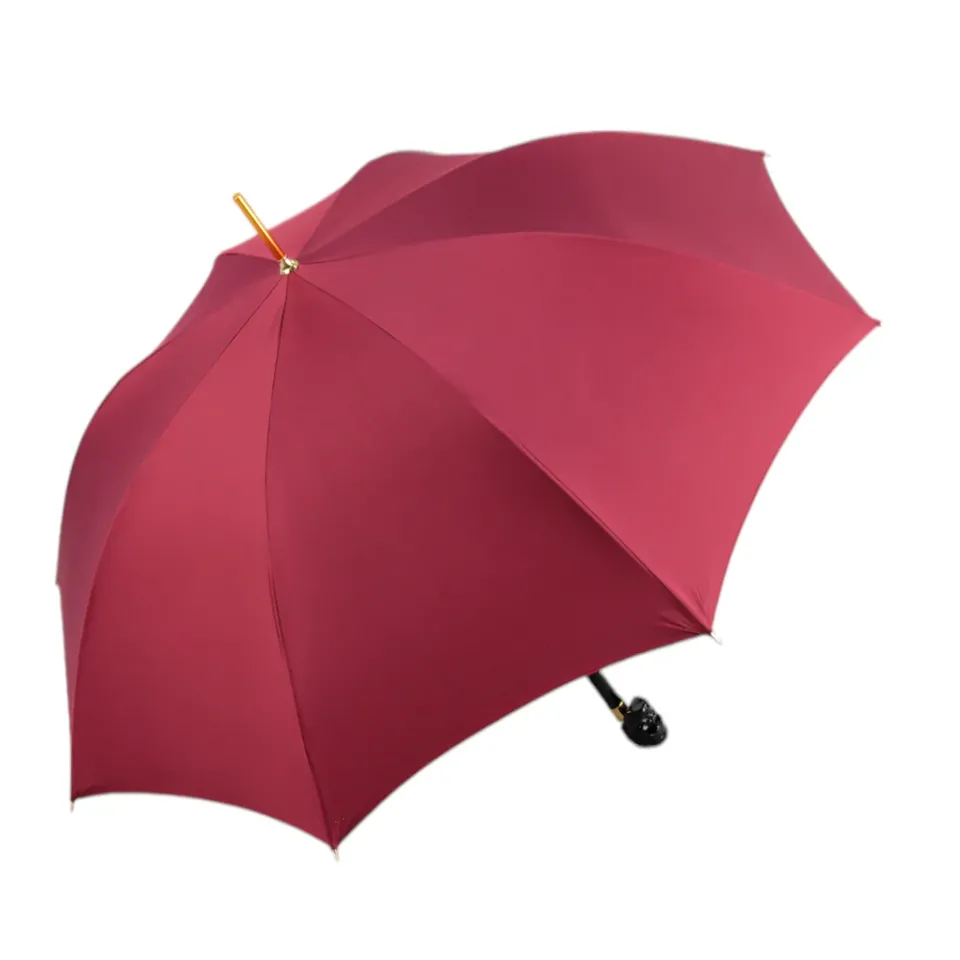 Discount Il Marchesato Bold Burgundy Umbrella with Artisan Skull Handle for a Unique Style