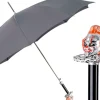 Sale Il Marchesato Carnival of Shadows: Grey Umbrella with Intricate Clown Handle