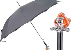 Sale Il Marchesato Carnival of Shadows: Grey Umbrella with Intricate Clown Handle