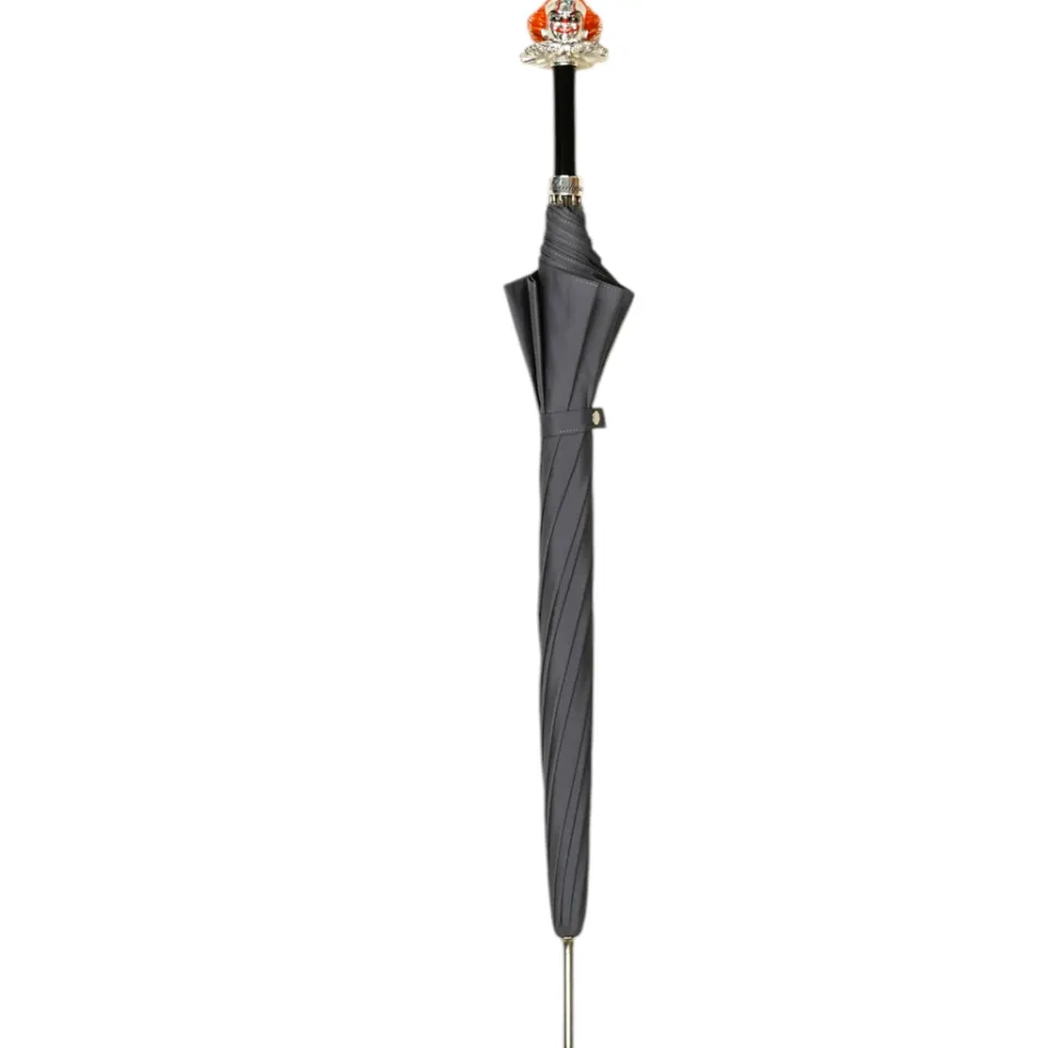 Sale Il Marchesato Carnival of Shadows: Grey Umbrella with Intricate Clown Handle