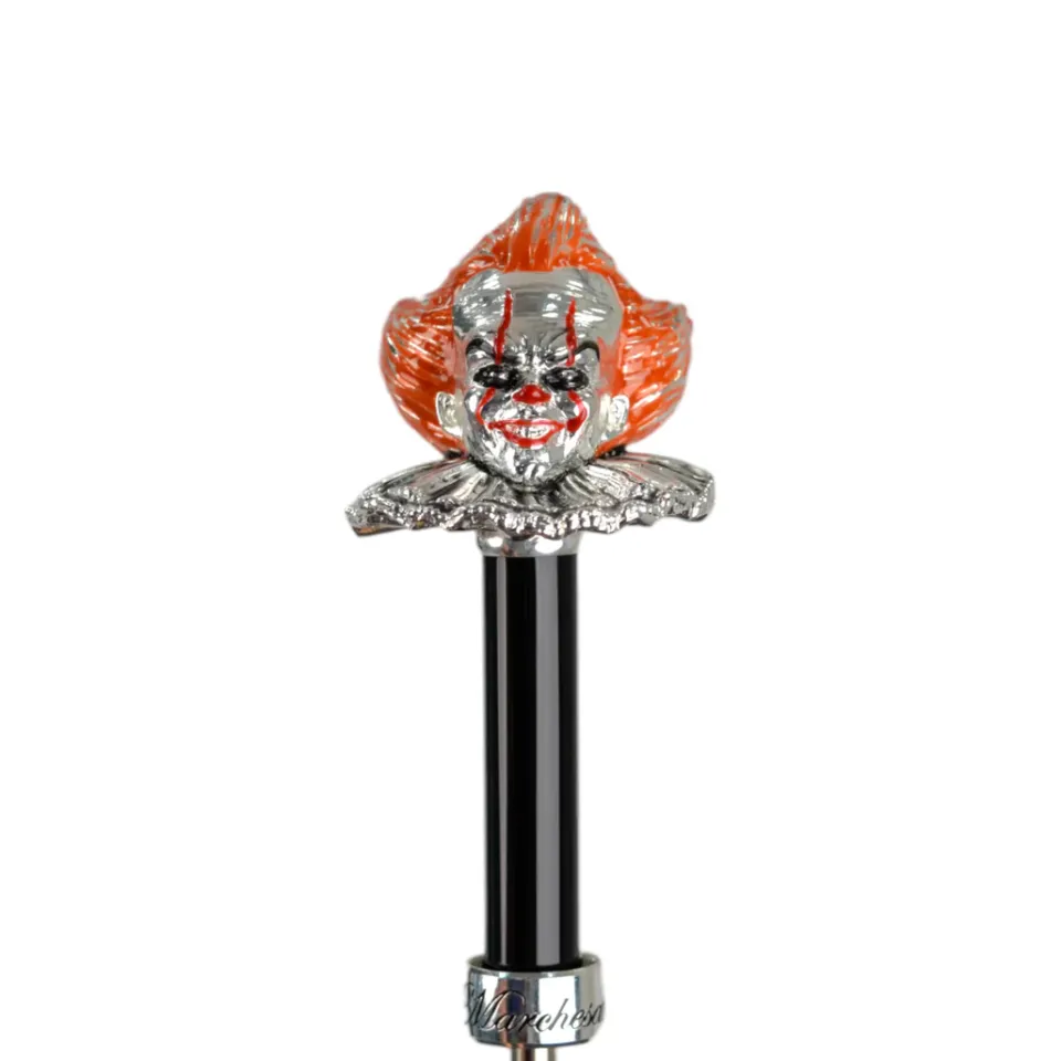 Sale Il Marchesato Carnival of Shadows: Grey Umbrella with Intricate Clown Handle