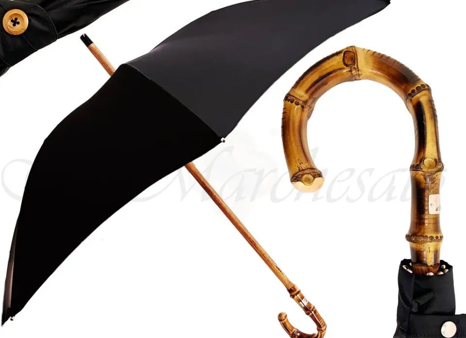 New Il Marchesato Classico ombrello da uomo con manico Bamboo - Ombrello artigianale