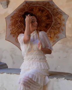 Fashion Il Marchesato Classico ombrello fantasia con manico meraviglioso