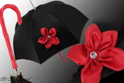 Fashion Il Marchesato Creazione con fiore rosso e Swarovski