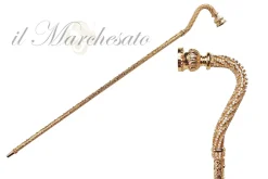 Fashion Il Marchesato Crook Walking Cane Encrust di cristalli bianchi