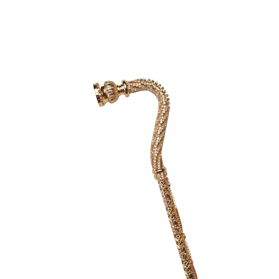 Fashion Il Marchesato Crook Walking Cane Encrust di cristalli bianchi
