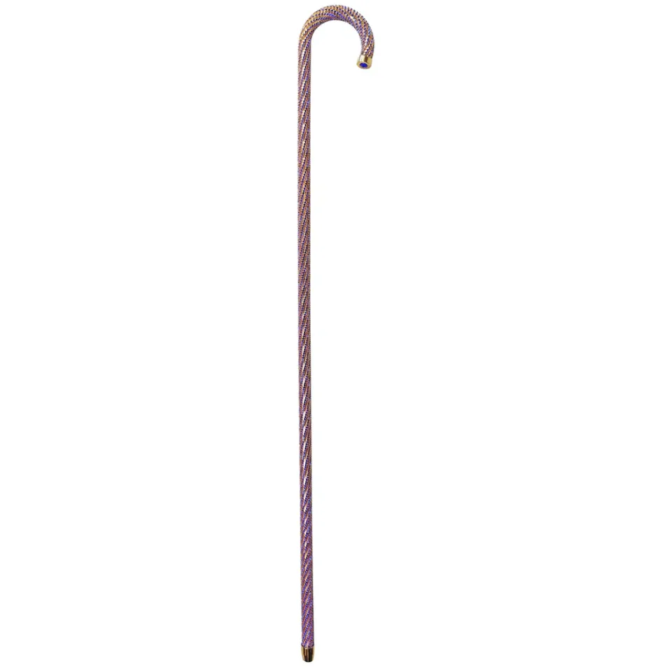 Sale Il Marchesato Crook Walking Cane Encrust di cristalli di zaffiro