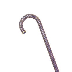 Sale Il Marchesato Crook Walking Cane Encrust di cristalli di zaffiro