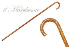 Fashion Il Marchesato Crook Walking Cane Encrust di cristalli arancioni