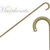 Best Il Marchesato Crook Walking Cane Encrust di cristalli di smeraldo
