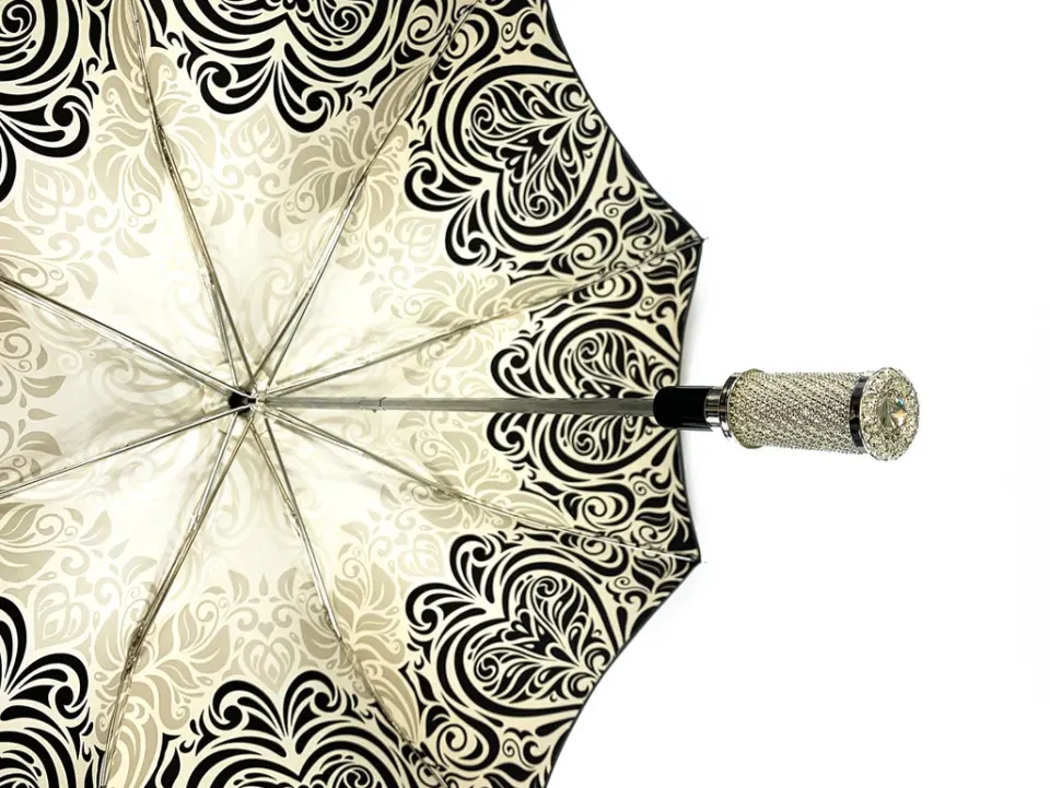 Best Il Marchesato Damasco Bianco e nero con centinaia di cristalli