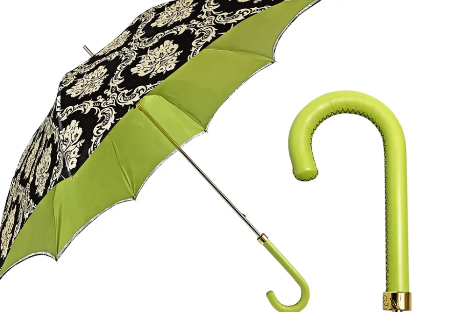 New Il Marchesato Damasco nero alla moda con verde fantastico
