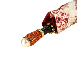 Fashion Il Marchesato Damask Splendor: Exclusive Umbrella with Damask Design in Amaranth Col