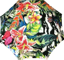 Clearance Il Marchesato Disgno dipinto a fiori - Manico in pelle nera