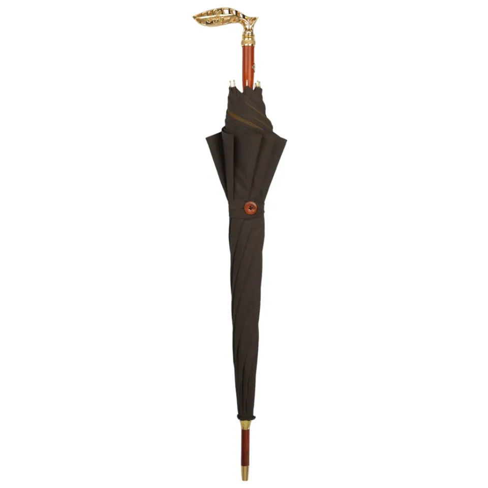 Discount Il Marchesato Double Cloth Men's Umbrella - 24K Goldplated handle