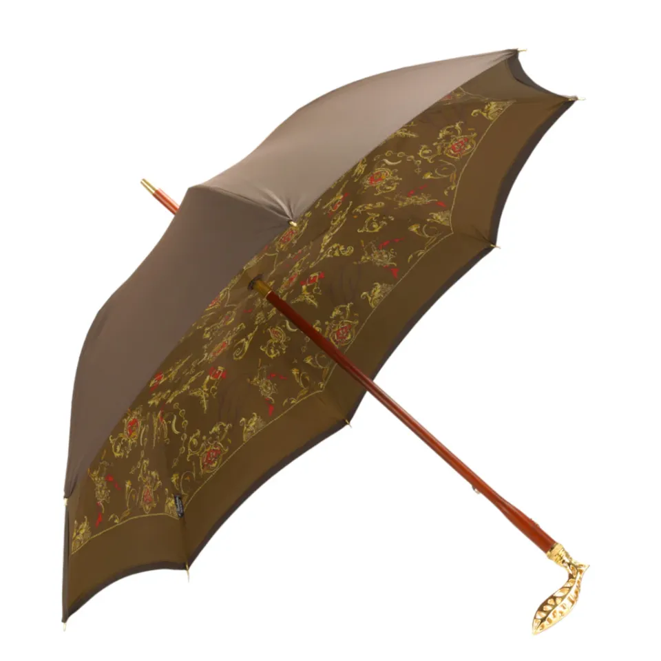Discount Il Marchesato Double Cloth Men's Umbrella - 24K Goldplated handle