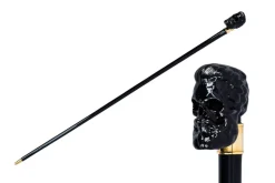 Sale Il Marchesato Elegant Cane with Sculpted Black Skull Handle and Gold Accents