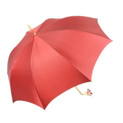 New Il Marchesato Elegant Floral Umbrella with Exquisite Red Flower Handle