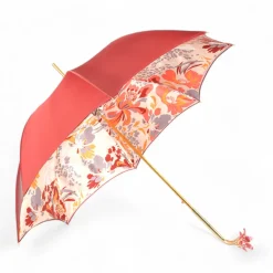 New Il Marchesato Elegant Floral Umbrella with Exquisite Red Flower Handle