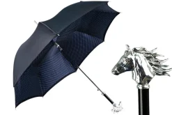 Discount Il Marchesato Elegant polka dot umbrella with silverplated horse handle