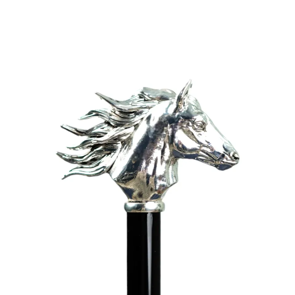 Discount Il Marchesato Elegant polka dot umbrella with silverplated horse handle