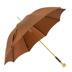 Hot Il Marchesato Elegant Tobacco Umbrella with Gold Ram