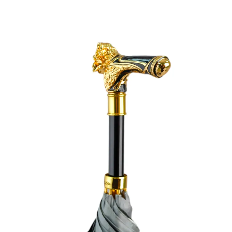 New Il Marchesato Elegant Umbrella with Gold-Plated Lion Handle – Limited Edition