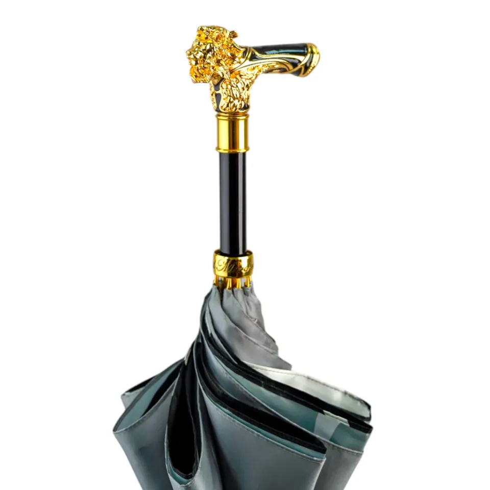 New Il Marchesato Elegant Umbrella with Gold-Plated Lion Handle – Limited Edition