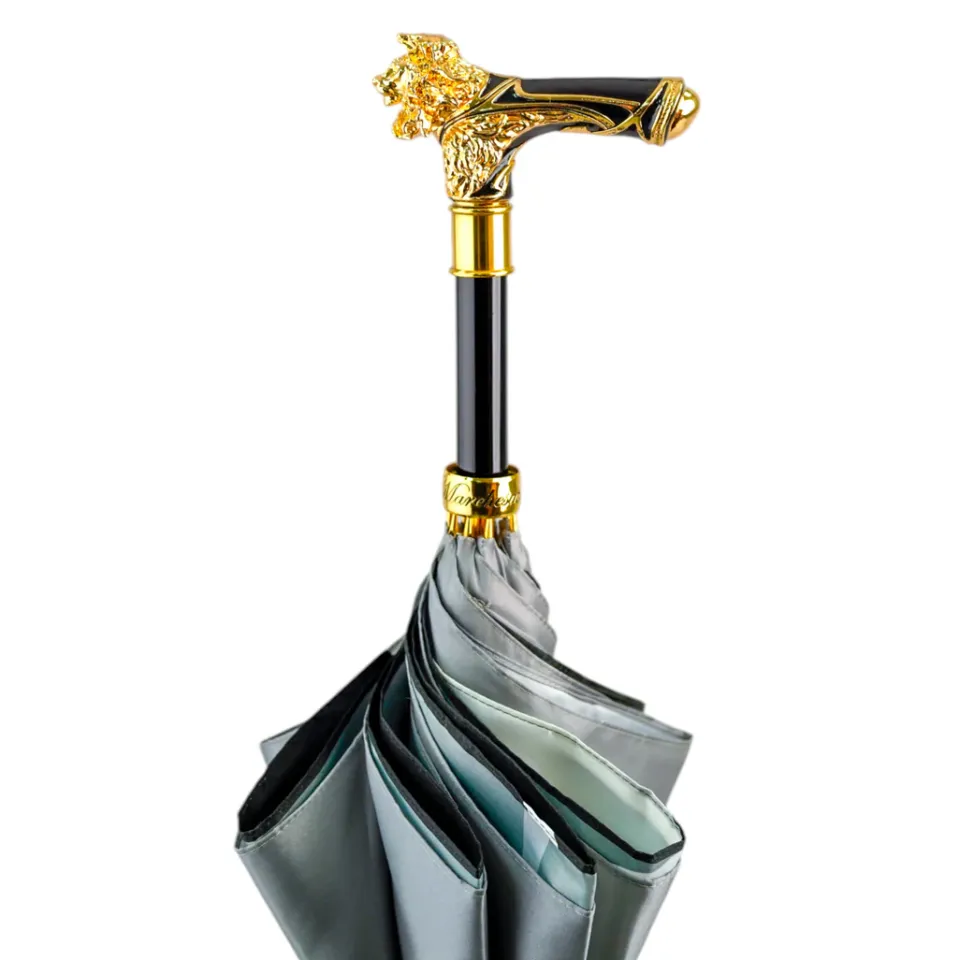 New Il Marchesato Elegant Umbrella with Gold-Plated Lion Handle – Limited Edition