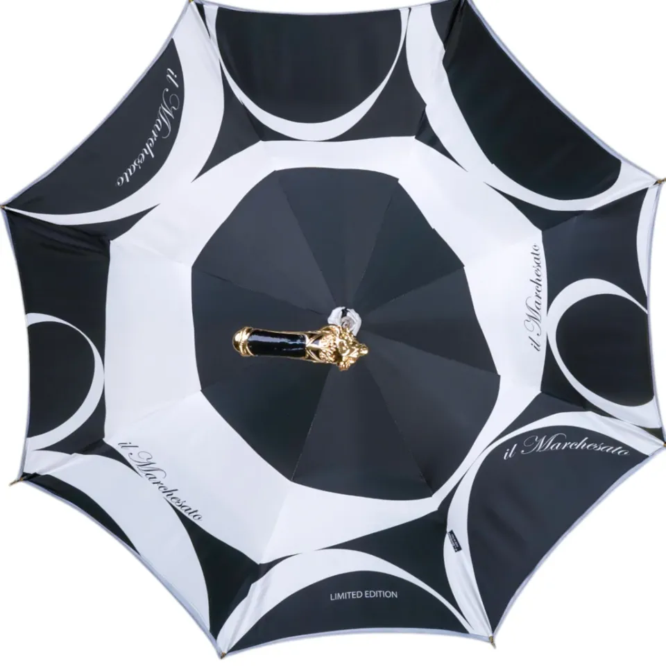 New Il Marchesato Elegant Umbrella with Gold-Plated Lion Handle – Limited Edition