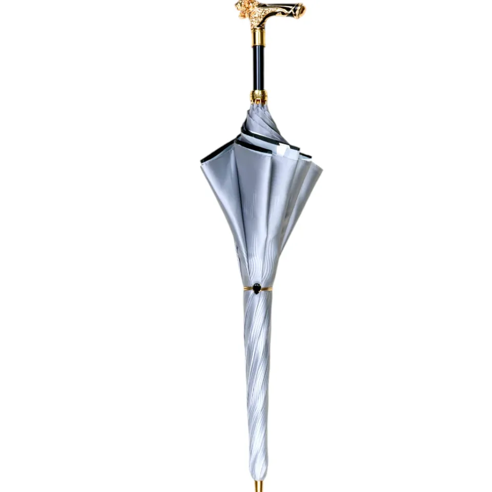 New Il Marchesato Elegant Umbrella with Gold-Plated Lion Handle – Limited Edition