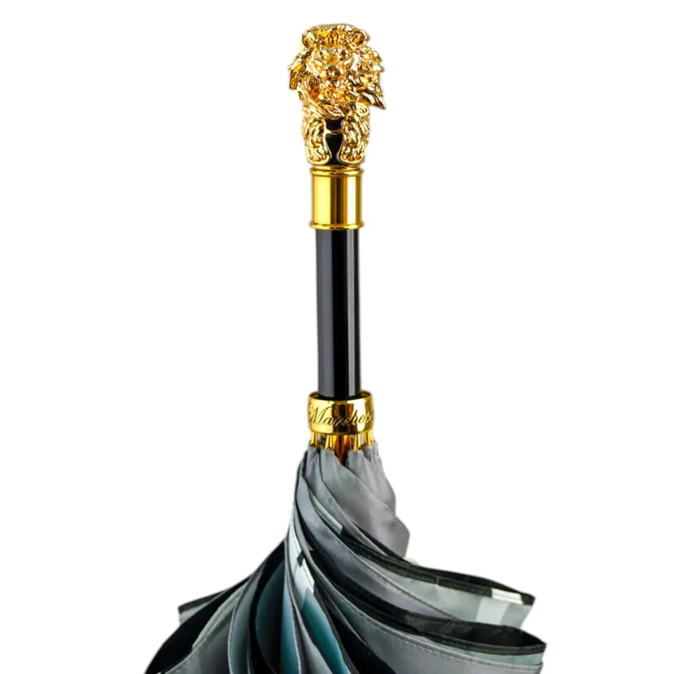 New Il Marchesato Elegant Umbrella with Gold-Plated Lion Handle – Limited Edition