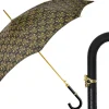Sale Il Marchesato Elegant Umbrella with Leather Handle, Gold Skull, and Ornate Black and