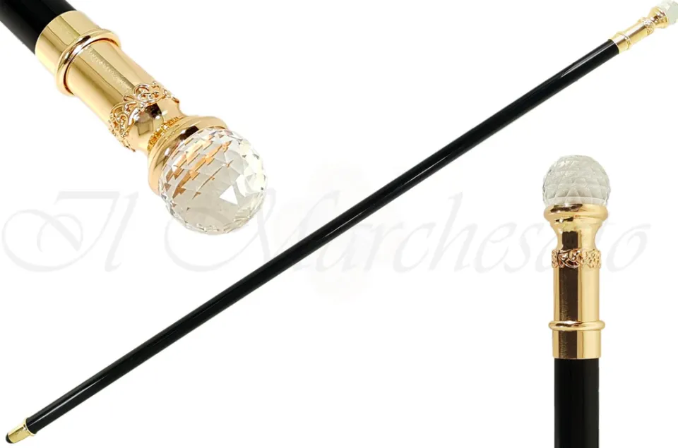 Online Il Marchesato Elegante bastone da passeggio da cerimonia dorato