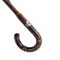 Fashion Il Marchesato Elegante ombrello a strisce - manico in legno di faggio naturale fiammato