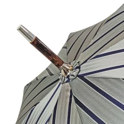 Fashion Il Marchesato Elegante ombrello a strisce - manico in legno di faggio naturale fiammato