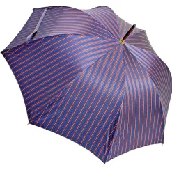New Il Marchesato Elegante ombrello bordeaux - manico in pelle rossa fatto a mano