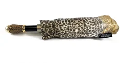 Clearance Il Marchesato Elegante ombrello con disegno in pizzo e leopardo