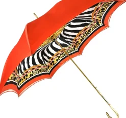 Discount Il Marchesato Elegante ombrello con stampa animalier interna, doppio tessuto