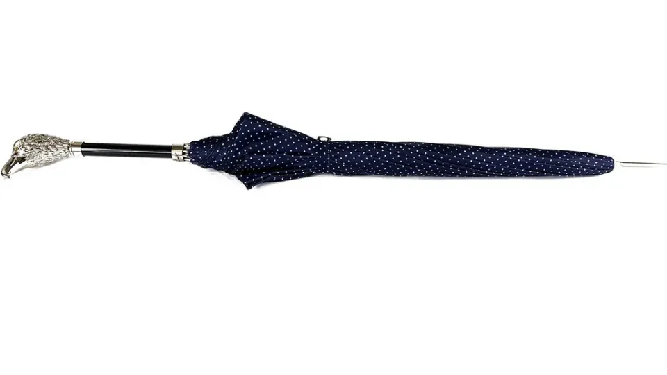 Online Il Marchesato Elegante ombrello da uomo con falco placcato argento