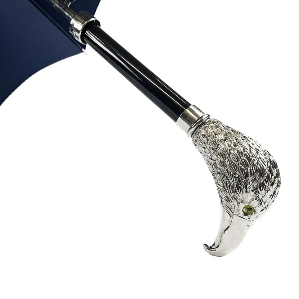 Online Il Marchesato Elegante ombrello da uomo con falco placcato argento