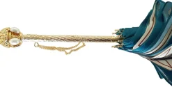 Outlet Il Marchesato Elegante ombrello di lusso con sfumatura turchese - made in Italy