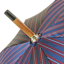 Outlet Il Marchesato Elegante ombrello maschile con manico in pelle nera